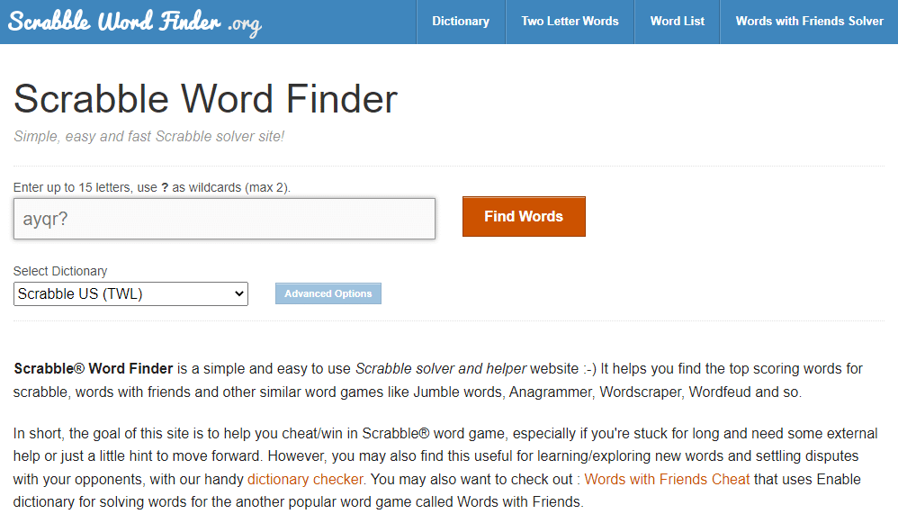 เยี่ยมชมเว็บไซต์ Word Finder