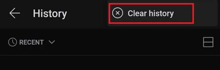 toque na opção Limpar histórico