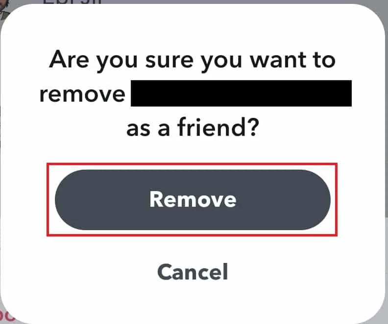 Нажмите «Удалить» во всплывающем окне | Как очистить свой счет в Snapchat