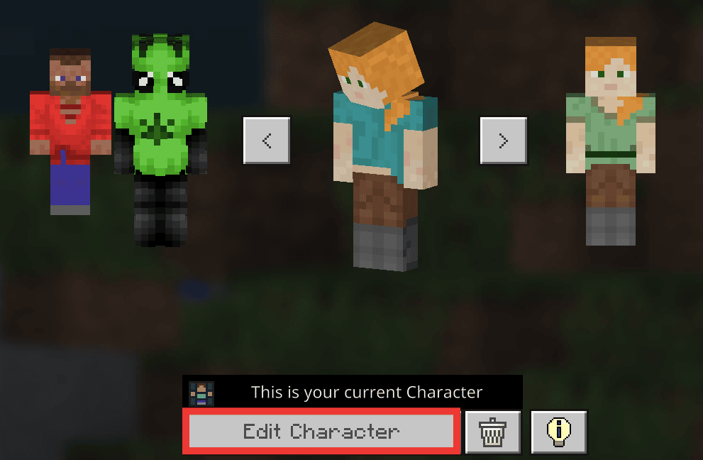 minecraftでキャラクターを編集する