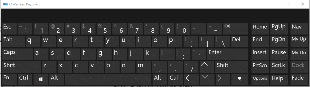 Abra o teclado virtual usando a Central de Facilidade de Acesso