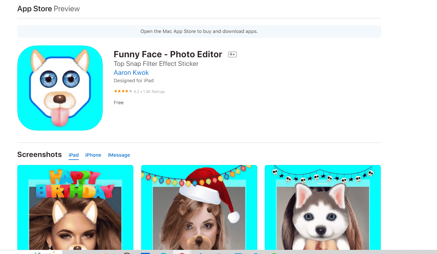 Funny FaceAppStoreページ