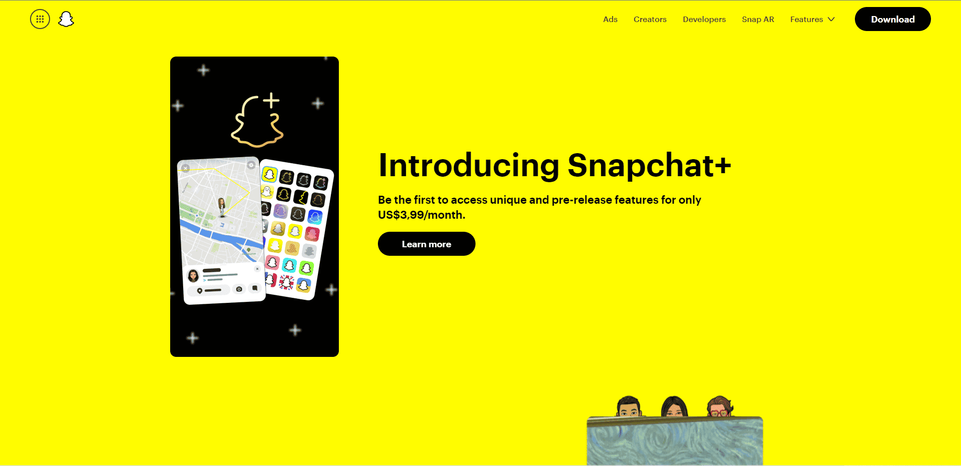 Snapchatの公式ウェブサイト。最高のフェイスチェンジャーアプリ