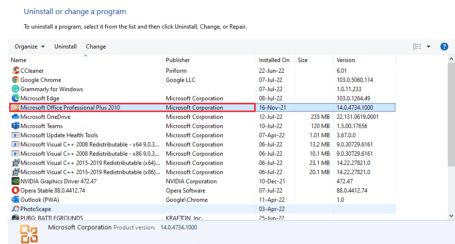 ค้นหาโปรแกรม Microsoft Office