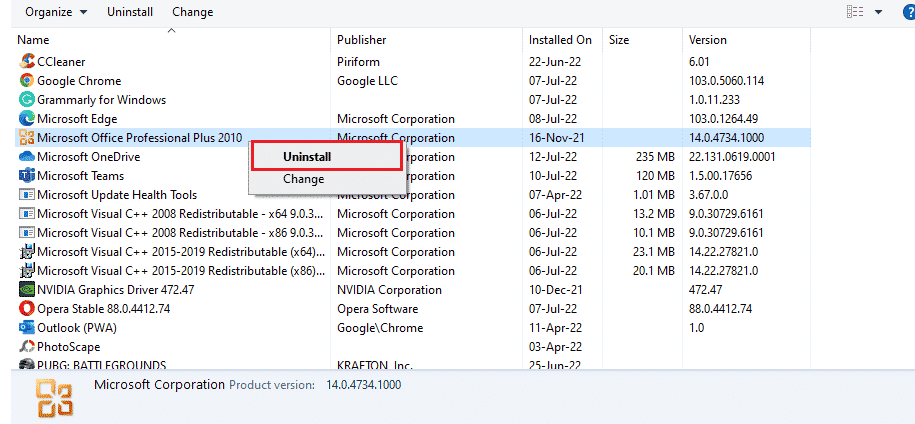 ถอนการติดตั้ง แก้ไข Outlook เกิดข้อผิดพลาดที่ทำให้ไม่สามารถทำงานได้อย่างถูกต้อง