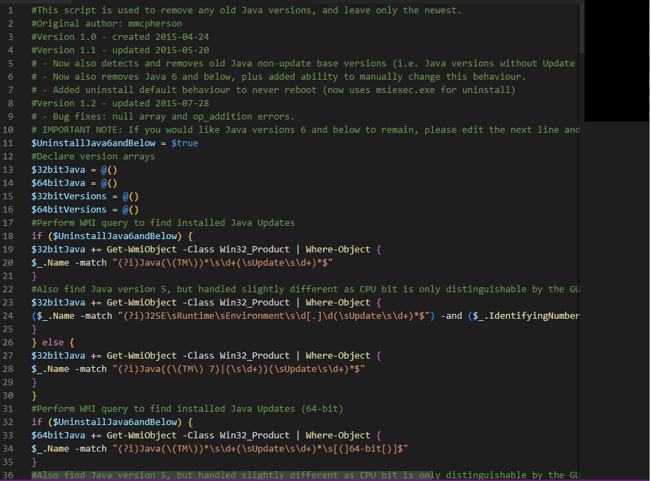 eliminar el script de versiones anteriores de Java