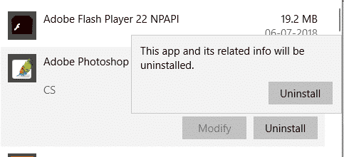Haga clic en Desinstalar de nuevo para confirmar. Arreglar el binario Java TM Platform SE que no responde en Windows 10