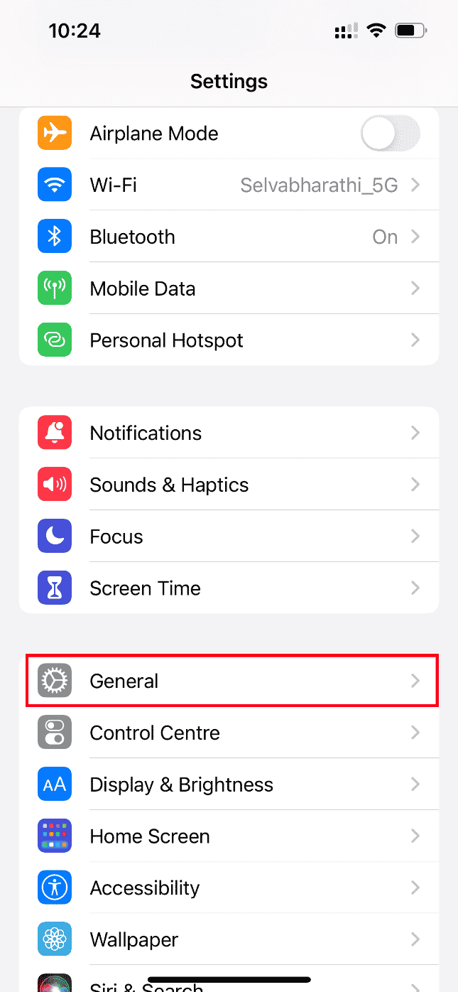 Appuyez sur l'option générale. Correction d'une erreur survenue lors du chargement d'une version de meilleure qualité de cette vidéo iPhone