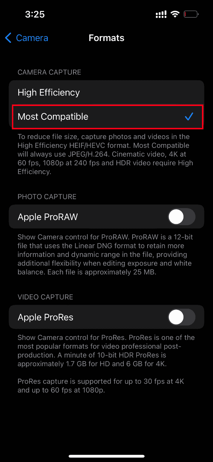 Appuyez sur le plus compatible