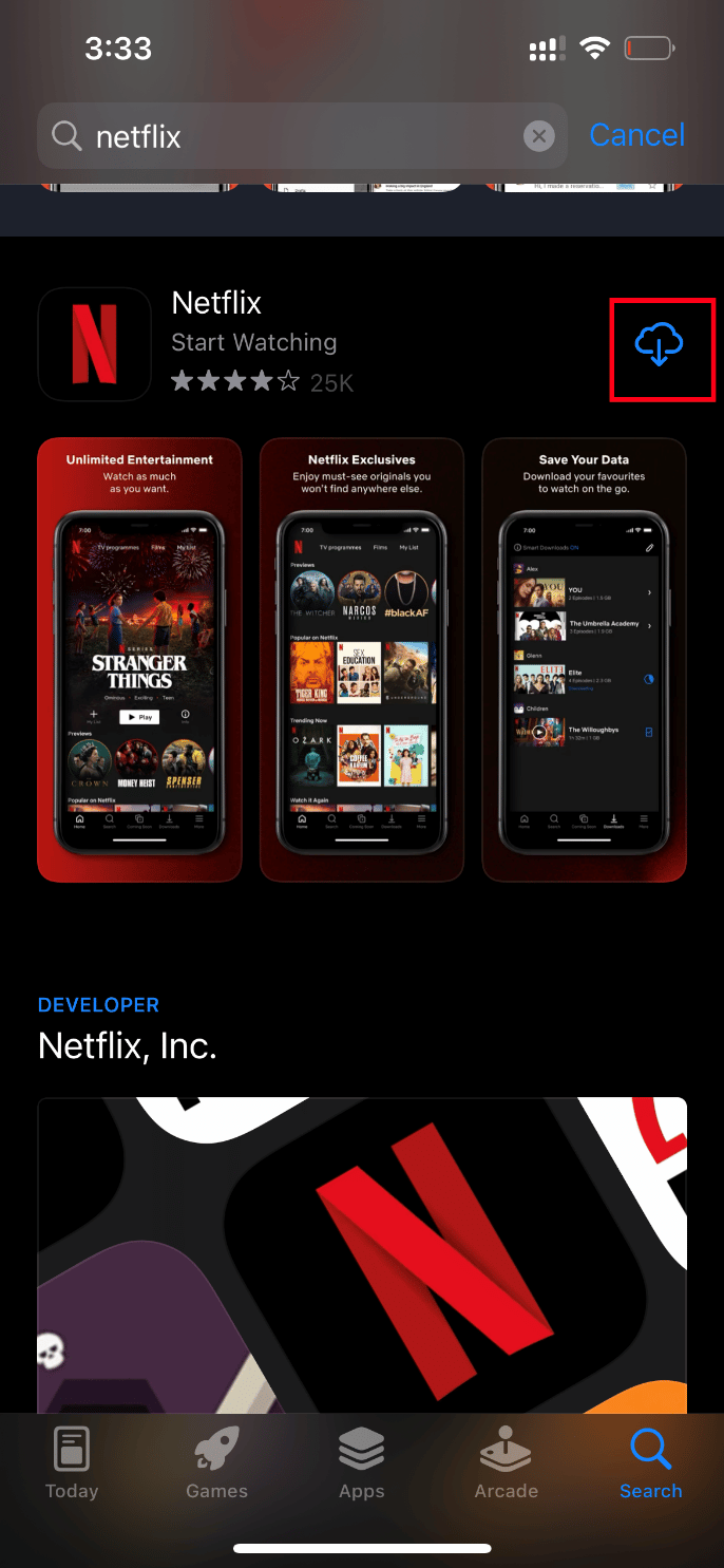 Appuyez sur l'icône Installer pour installer l'application