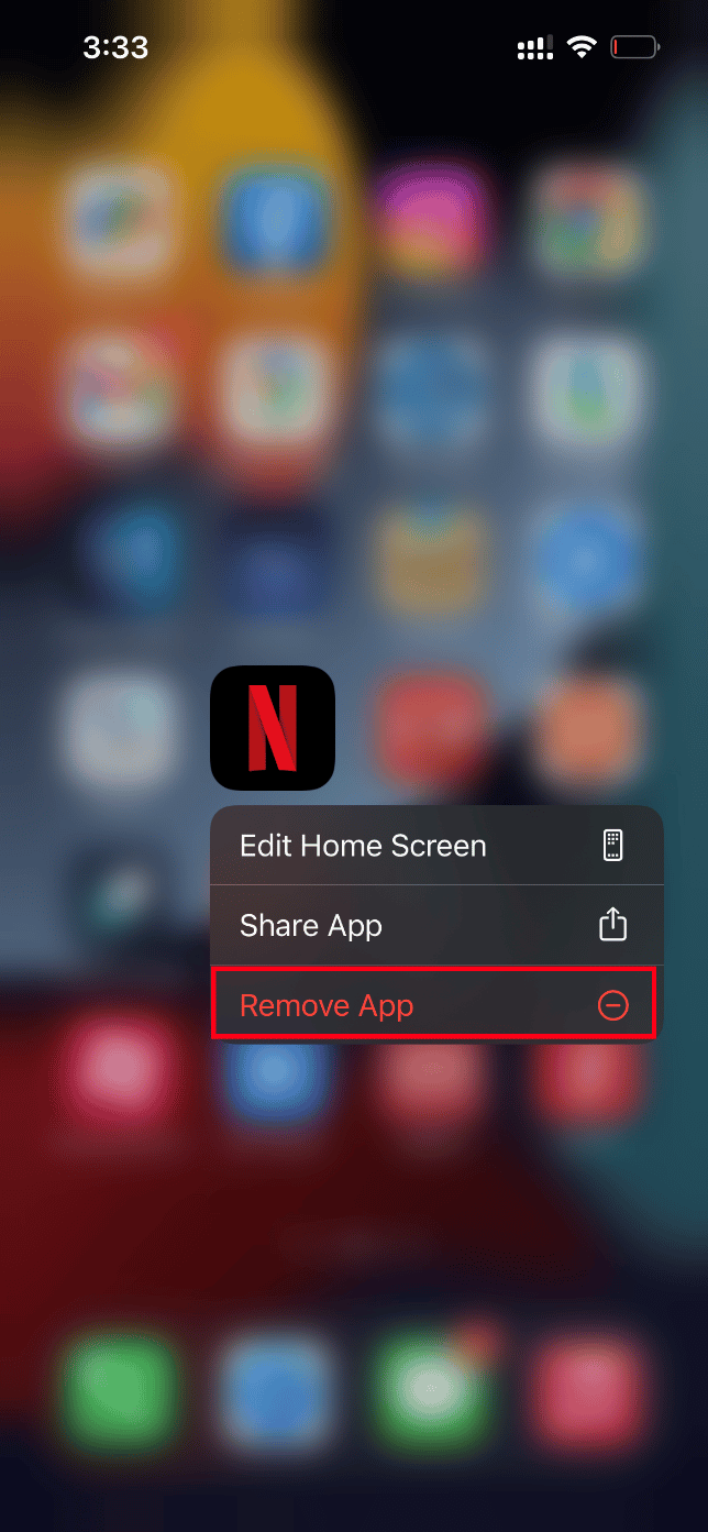 Appuyez sur Supprimer l'application. Correction d'une erreur survenue lors du chargement d'une version de meilleure qualité de cette vidéo iPhone