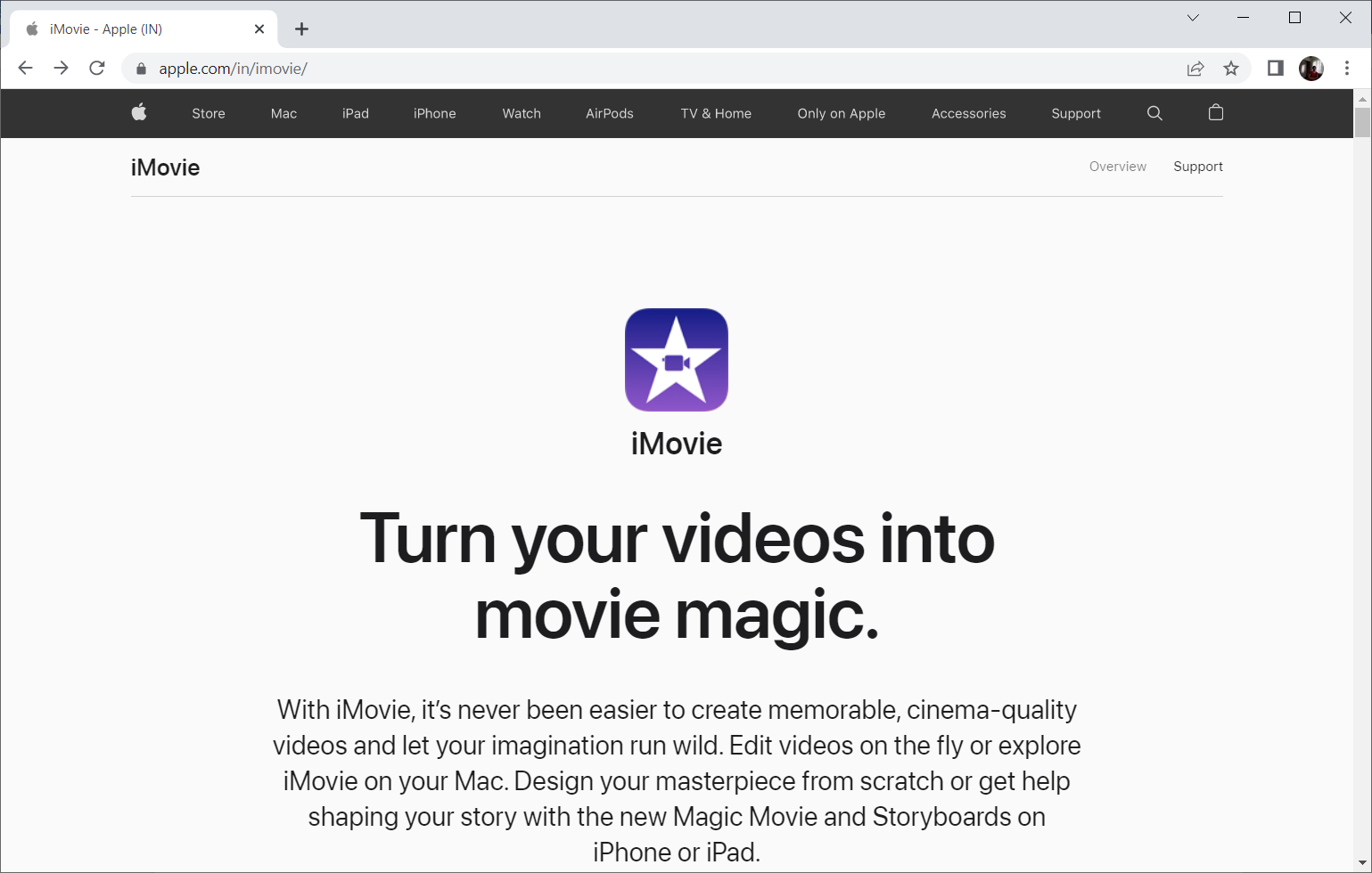 Page iMovie