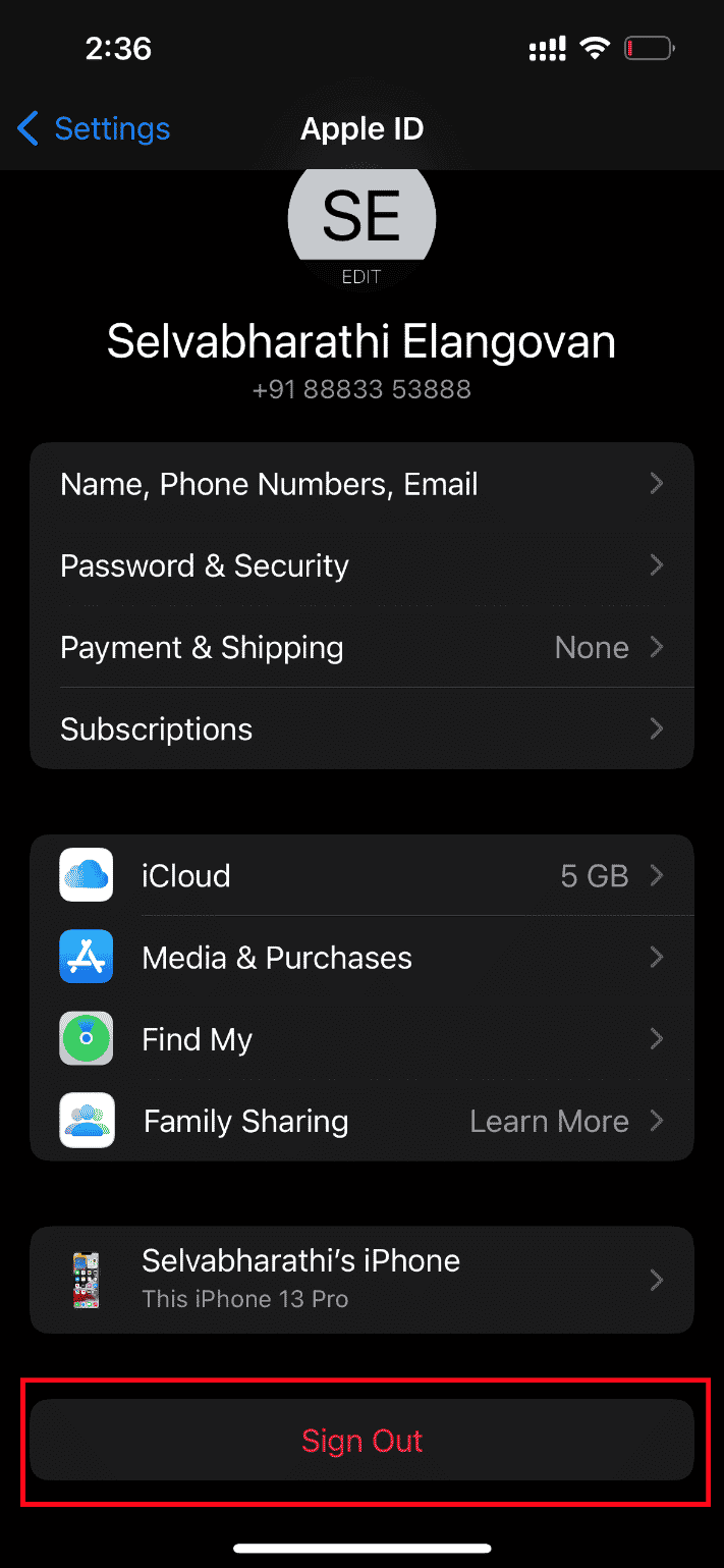 Appuyez sur le bouton Se déconnecter. Correction d'une erreur survenue lors du chargement d'une version de meilleure qualité de cette vidéo iPhone