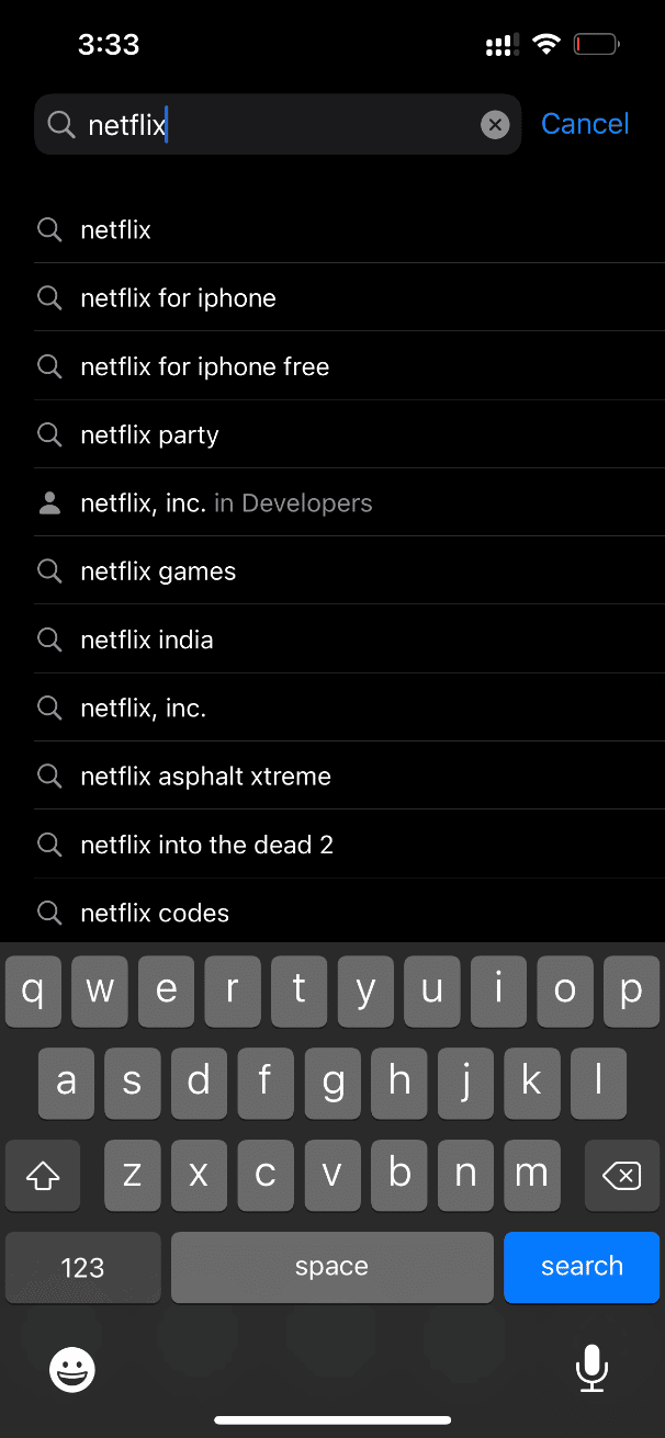 Rechercher l'application souhaitée