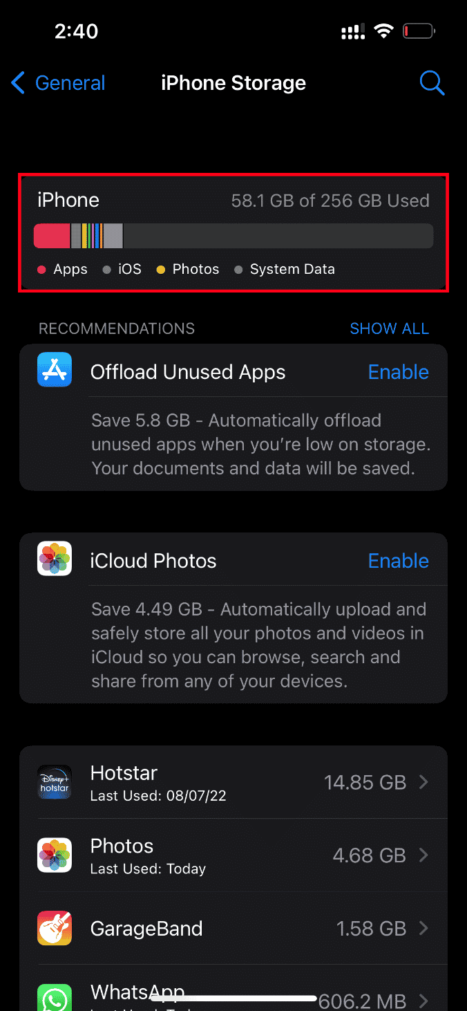 Vérifiez la mémoire du téléphone. Correction d'une erreur survenue lors du chargement d'une version de meilleure qualité de cette vidéo iPhone