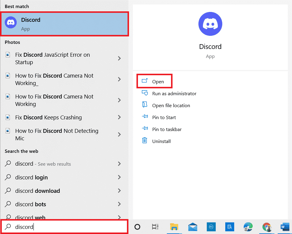 不和を開きます。 Windows10で不和の画面共有が機能しない問題を修正