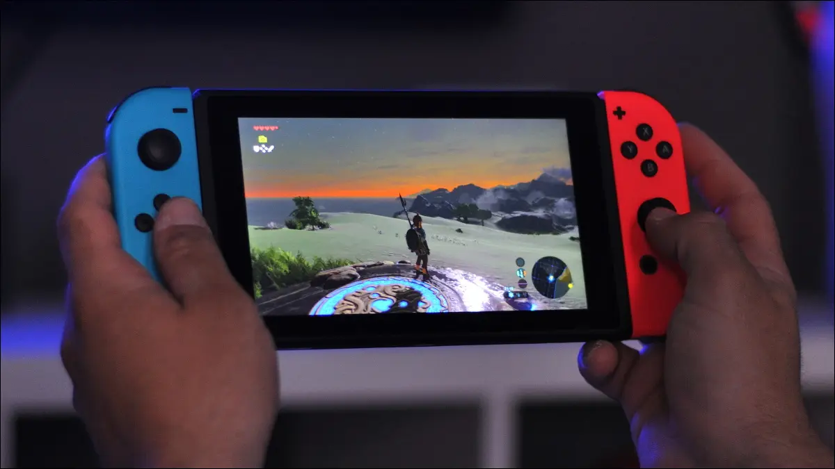 The Legend of Zelda: Breath of the Wild ejecutándose en un Nintendo Switch.