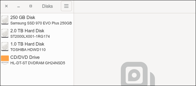Liste des périphériques de stockage dans les disques GNOME