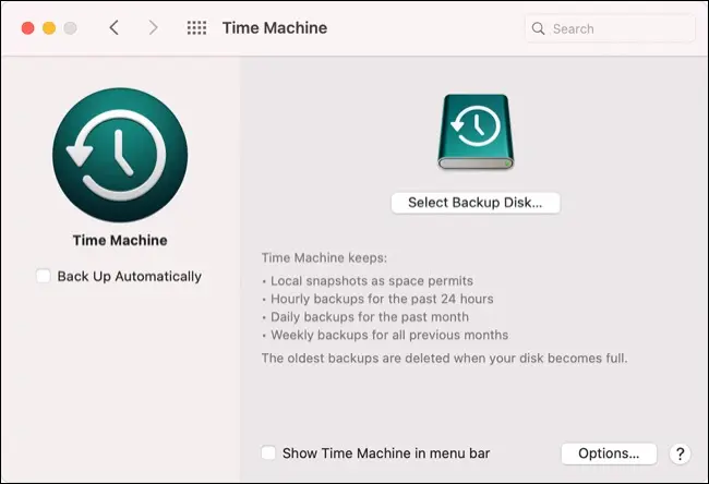 Macchina del tempo in macOS Big Sur