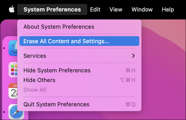 Ripristino delle impostazioni di fabbrica di macOS