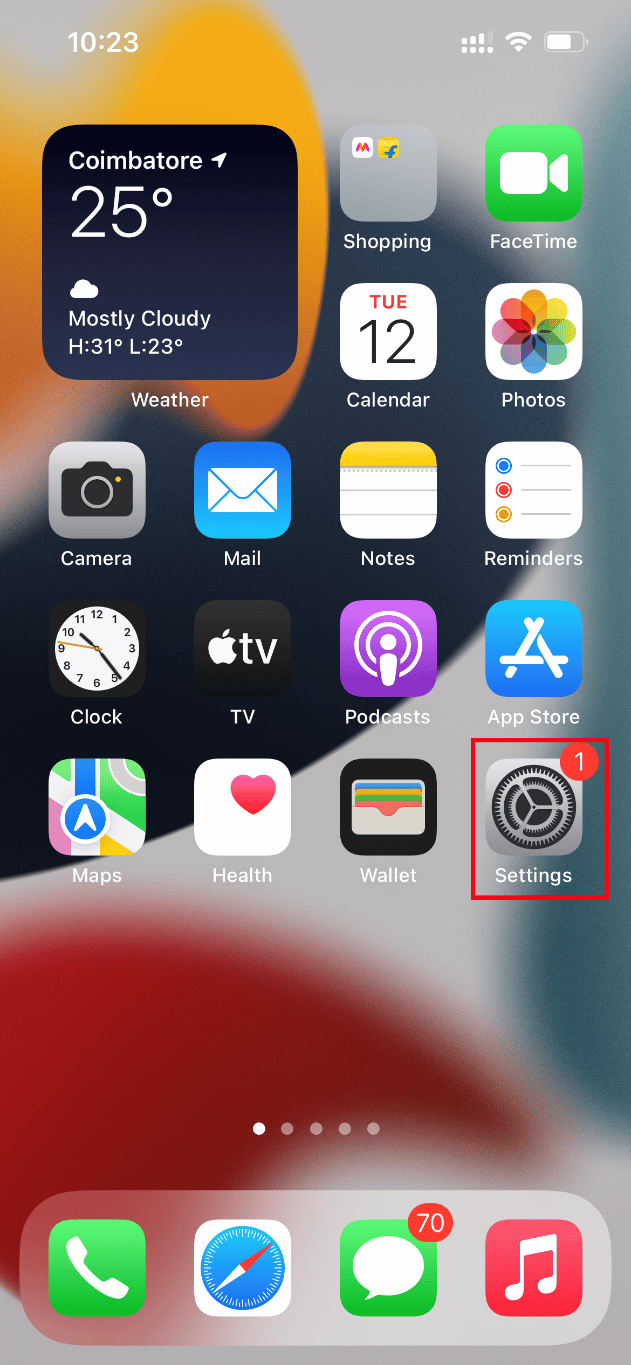 Abrir configurações. Corrigir um erro ao carregar uma versão de alta qualidade desta foto no iPhone