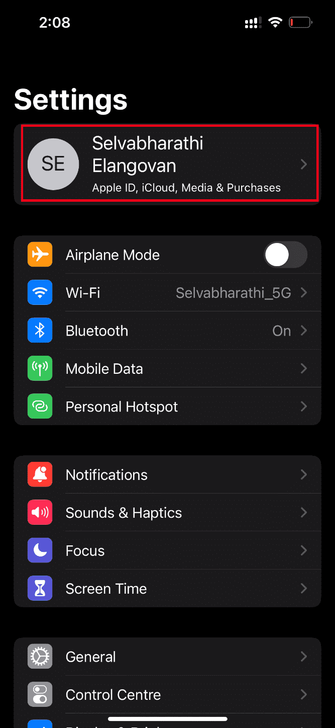 Toque em ID Apple