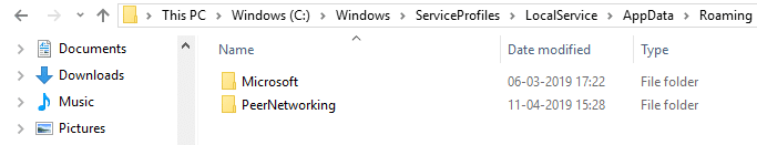 Navigați la folderul PeerNetworking