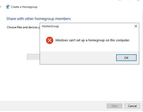 Remedierea nu se poate crea un grup de acasă pe Windows 10