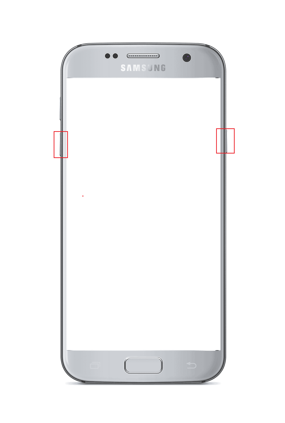 premere il volume giù e il pulsante di accensione nel telefono Samsung Android
