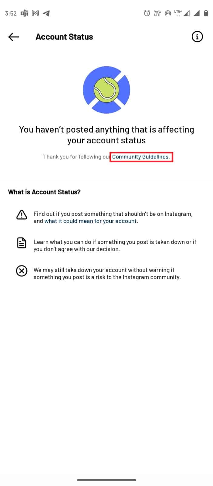 Atingeți linkul Regulile comunității pentru a citi ghidul utilizatorului Instagram. Remediați eroarea de conectare necesară pentru feedbackul Instagram