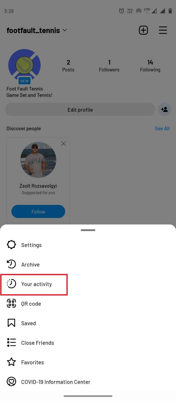 atingeți Activitatea dvs. Remediați eroarea de conectare necesară pentru feedbackul Instagram