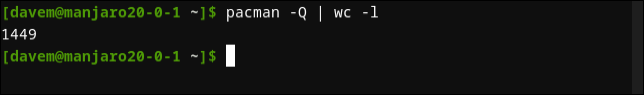 インストールされたアプリをpacmanとwcで数える