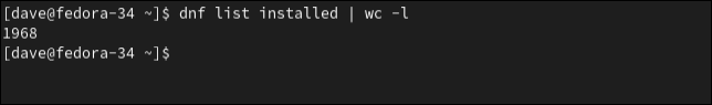 インストールされたアプリをdnfとwcでカウントする