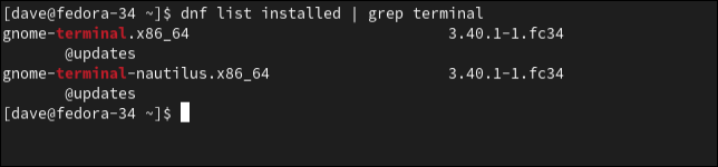 grepを使用して、dnfからの出力で特定のエントリを検索します