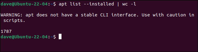 aptとwcでインストールされたアプリを数える