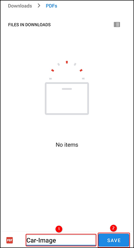 写真のPDFバージョンをAndroidに保存します。