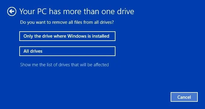 仅单击安装 Windows 的驱动器