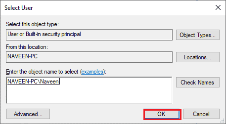 cliquez sur OK pour enregistrer les modifications et si vous y êtes invité, saisissez votre compte administrateur