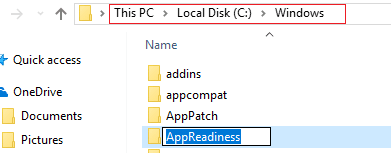 قم بإنشاء مجلد AppReadiness في Windows / Fix Windows 10 Store Error 0x80073cf9