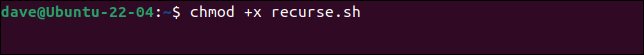 Membuat skrip recurse.sh dapat dieksekusi