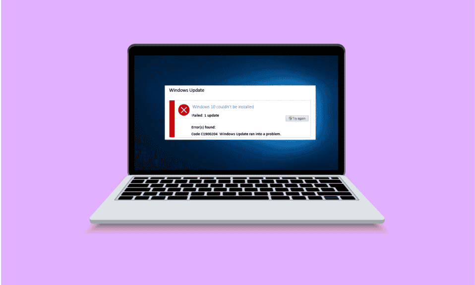 إصلاح خطأ تحديث Windows 10 0xc1900204