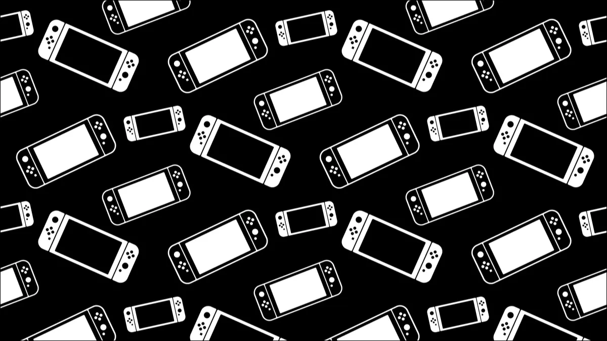 Un motivo in bianco e nero dei game pad per Nintendo Switch.