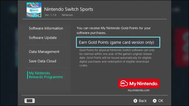 NintendoSwitchカートリッジからポイントを獲得