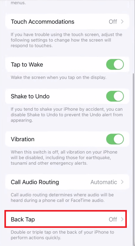 下にスワイプして[戻る]をタップします。 iPhoneでスクリーンショットを無効にする方法