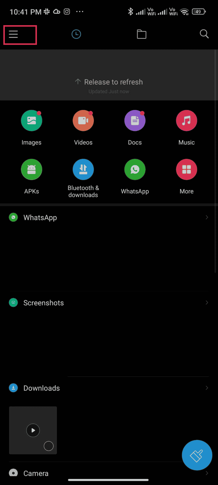 次に、画面の左上にある3本線のアイコンをタップします。 | AndroidのGooglePlayエラーコード495を修正