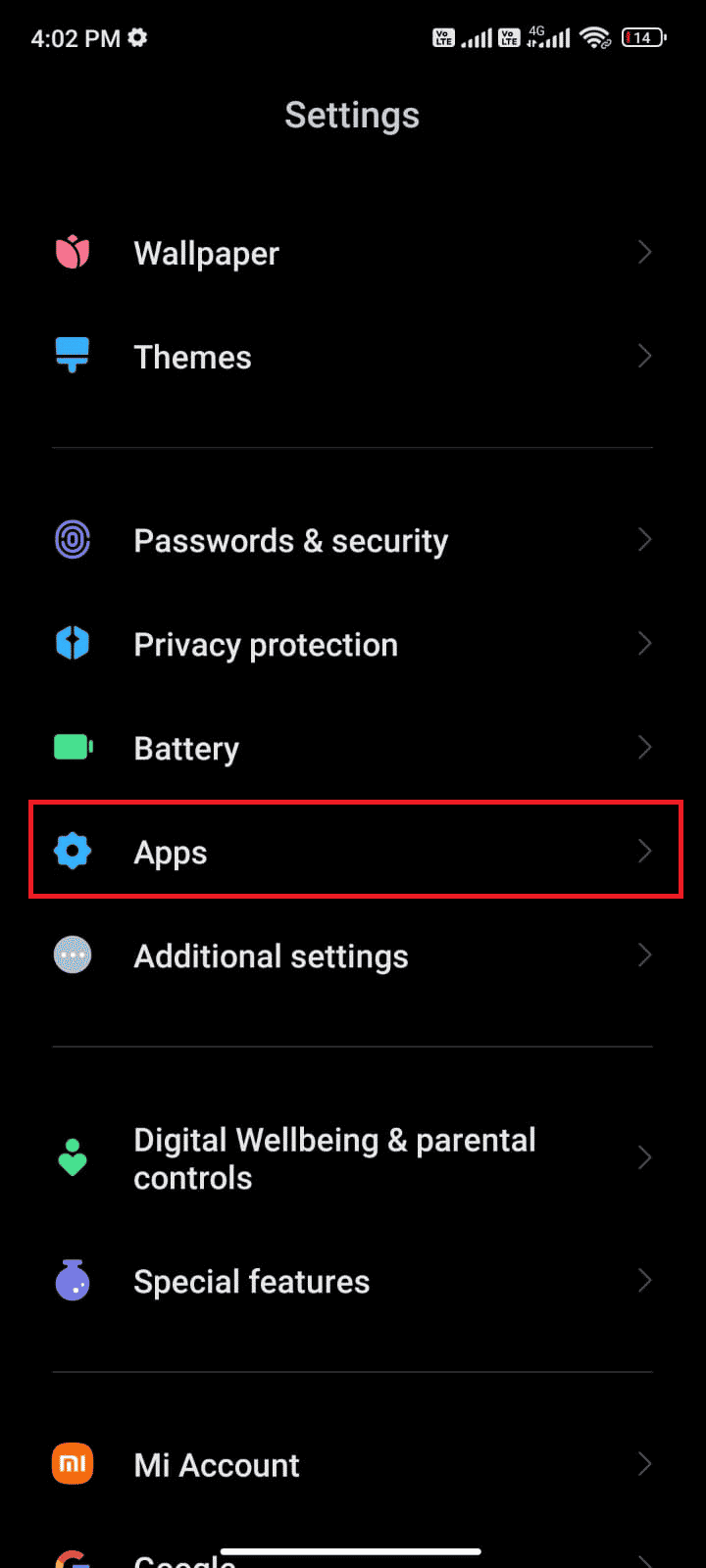 次に、[アプリ]、[アプリ]の順にタップします。 AndroidのGooglePlayエラーコード495を修正