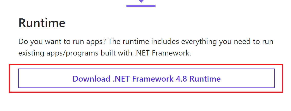 fare clic sull'ultimo .NET Framework. Correggi l'errore Origin 0xc00007b in Windows 10