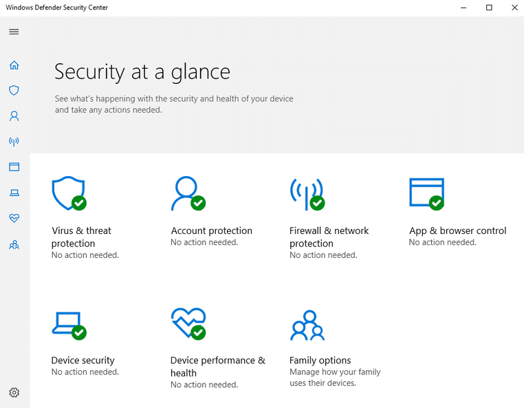 下面将打开 Windows Defender 安全中心