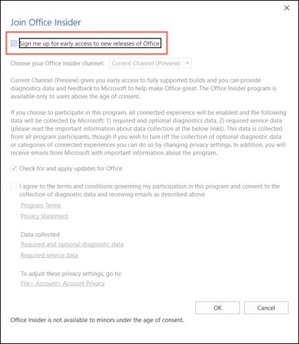 Kotak yang tidak dicentang untuk Memilih Keluar di Windows