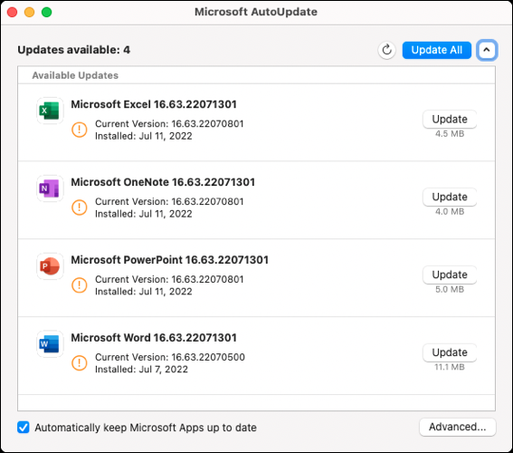 Perbarui dan Perbarui Semua di Mac
